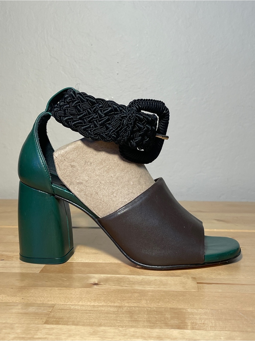 Miista London Leather Block Heel Sandals Designer Modern Heels